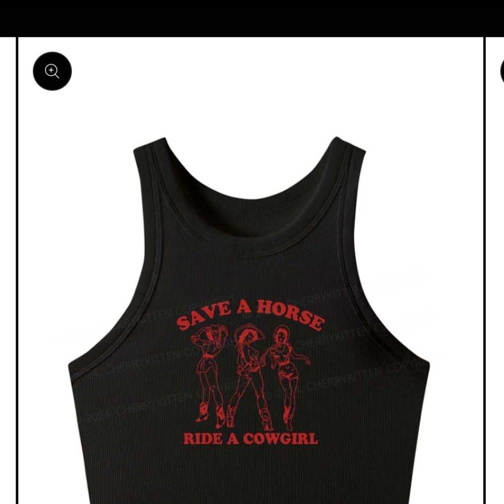 Black Tank Top with Red Graphic
